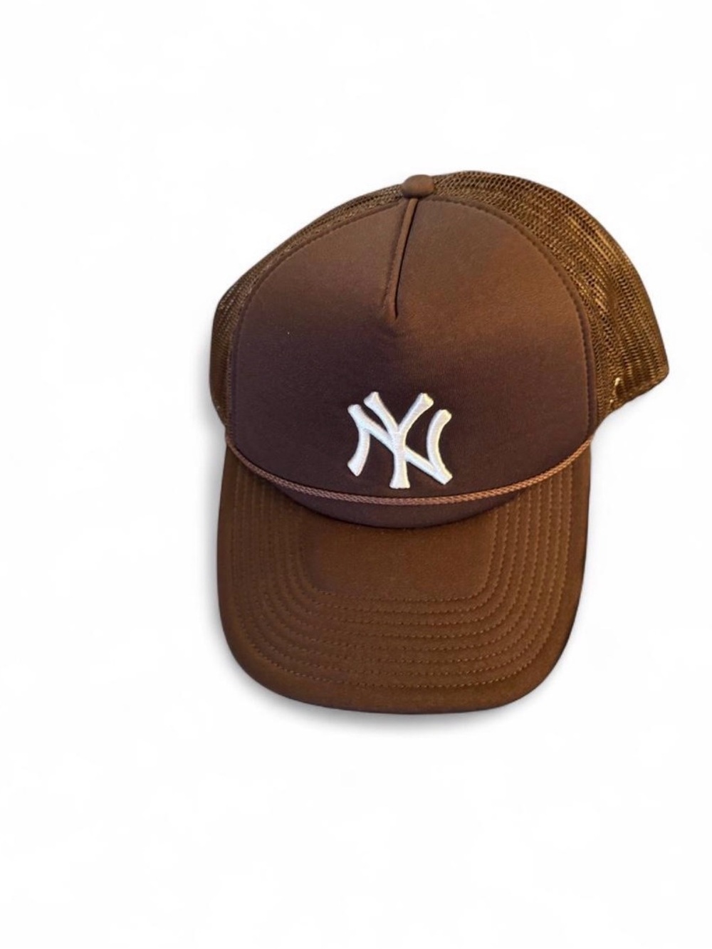 47 Brand Brown NY Trucker Hat with White Logo
